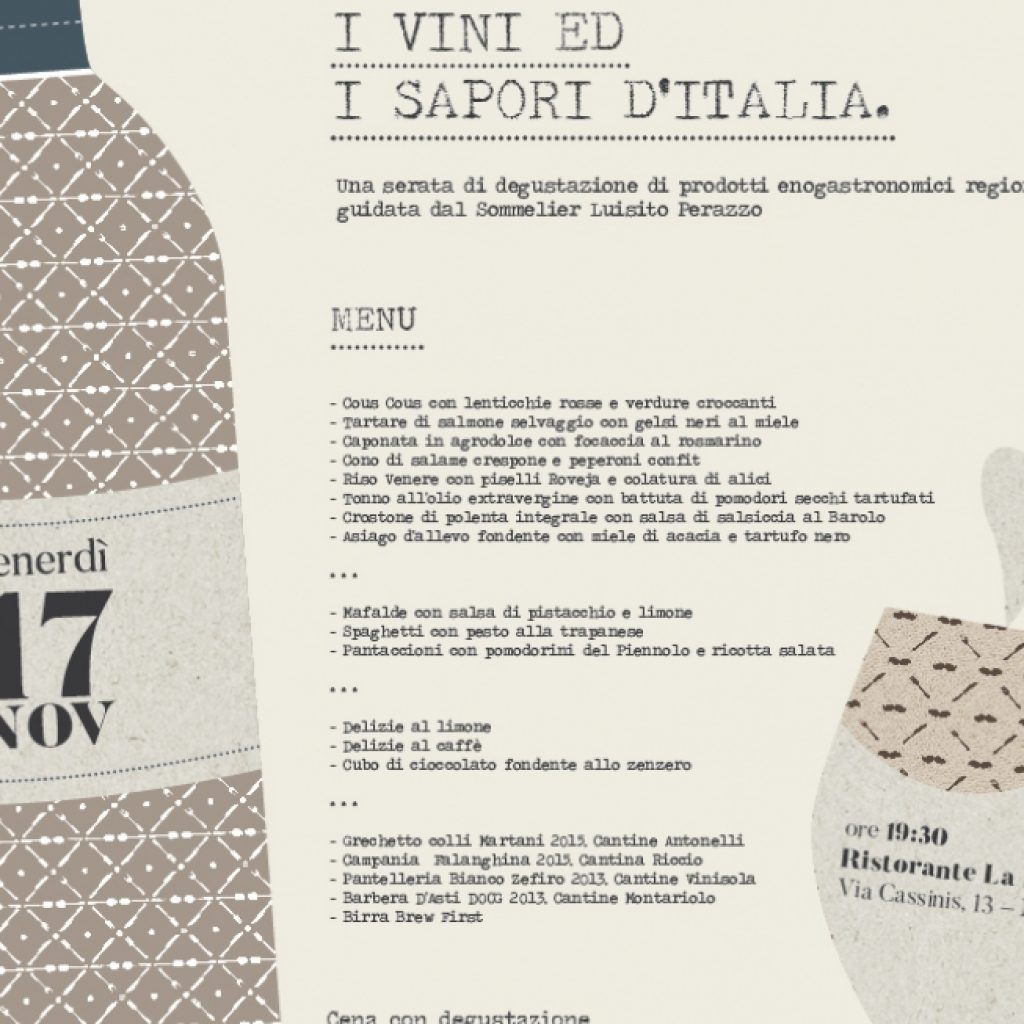 locandina i vini e sapori italia la plancia