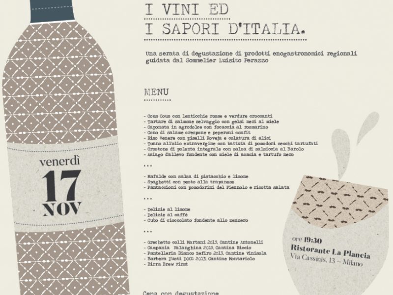 locandina i vini e sapori italia la plancia